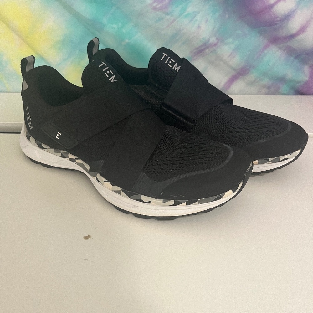 Tiem - Slipstream - Black Geometric Indoor Cycling Shoe Size 7